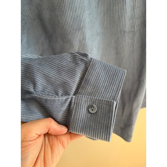 Cotton On NWT Lightweight Minimalist Preppy Corduroy Shacket Blue Size Medium - Picture 7 of 14
